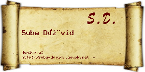 Suba Dávid névjegykártya